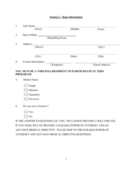 Veterans Legal Services Clinic Intake Form - Virginia, Page 5
