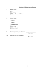 Veterans Legal Services Clinic Intake Form - Virginia, Page 6