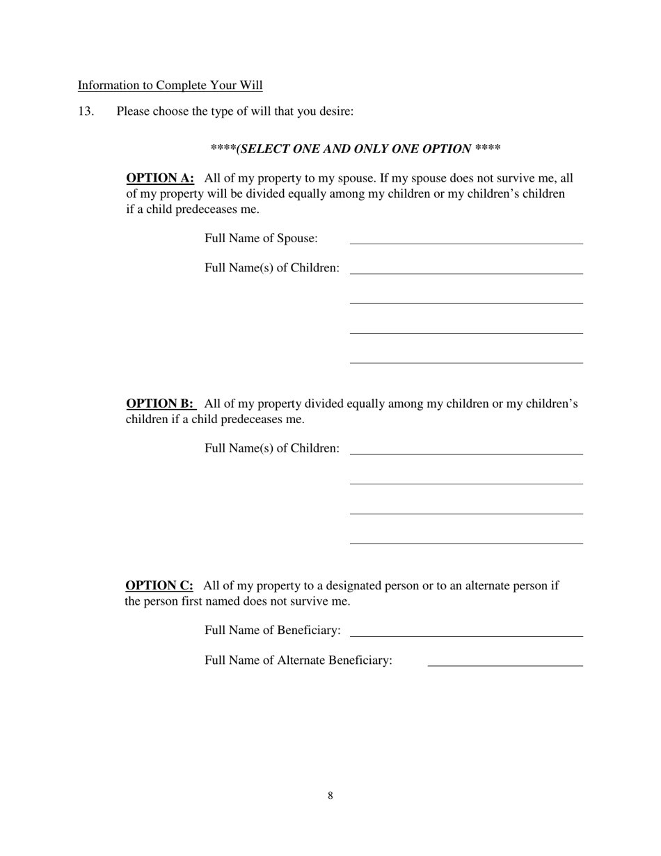 Veterans Legal Services Clinic Intake Form - Virginia, Page 8
