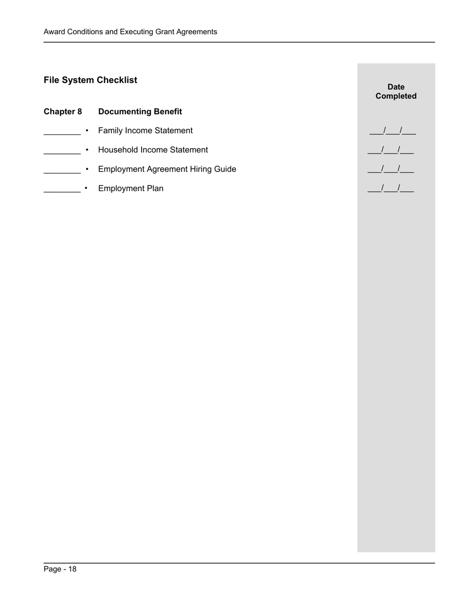 File System Checklist - Award Conditions and Executing Grant Agreements - Vermont, Page 9