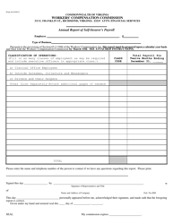 VWC Form 26 Annual Report of Self-insurer&#039;s Payroll - Virginia