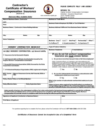VWC Form 61-A Contractor&#039;s Certificate of Workers&#039; Compensation Insurance - Virginia