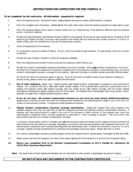 VWC Form 61-A Contractor&#039;s Certificate of Workers&#039; Compensation Insurance - Virginia, Page 2