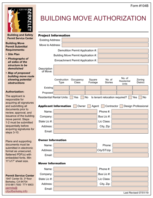 Form 104B  Printable Pdf