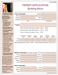 Document preview: Form 104A Permit Application - Building Move - City of Berkeley, California