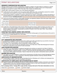 Form 110 Permit Declarations - City of Berkeley, California, Page 2