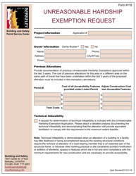 Document preview: Form 118 Unreasonable Hardship Exemption Request - City of Berkeley, California
