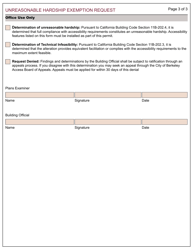 Form 118 Unreasonable Hardship Exemption Request - City of Berkeley, California, Page 3