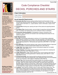 Document preview: Form 160 Code Compliance Checklist - Decks, Porches and Stairs - City of Berkeley, California