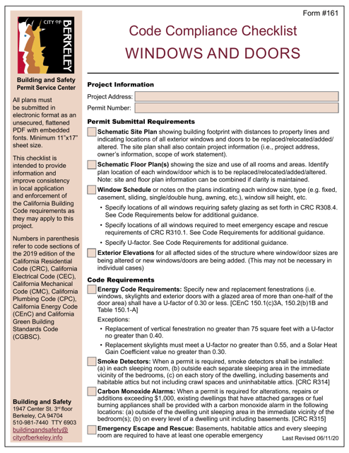 Form 161  Printable Pdf