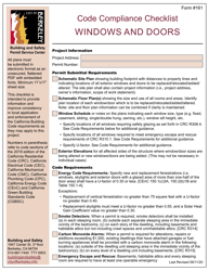 Form 161 Code Compliance Checklist - Windows and Doors - City of Berkeley, California