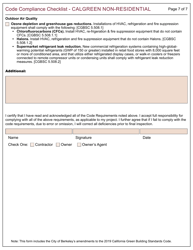 Form 165 Code Compliance Checklist - Calgreen Non-residential - City of Berkeley, California, Page 7