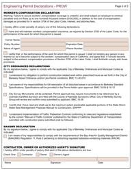 Form 310 Engineering Permit Declarations - Prow - City of Berkeley, California, Page 2