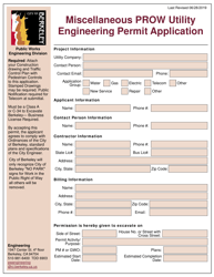 Miscellaneous Prow Utility Engineering Permit Application - City of Berkeley, California