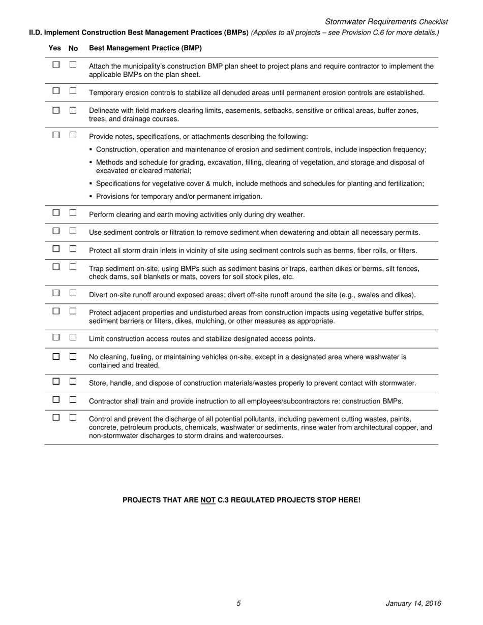 Stormwater Requirements Checklist - C.3 and C.6 Projects - City of Berkeley, California, Page 5