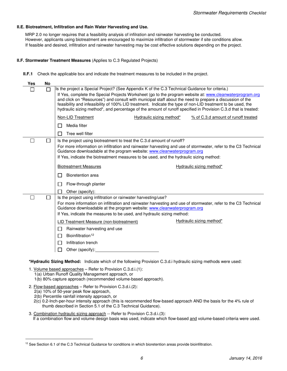 Stormwater Requirements Checklist - C.3 and C.6 Projects - City of Berkeley, California, Page 6