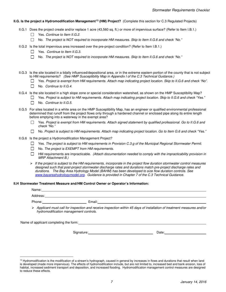 Stormwater Requirements Checklist - C.3 and C.6 Projects - City of Berkeley, California, Page 7