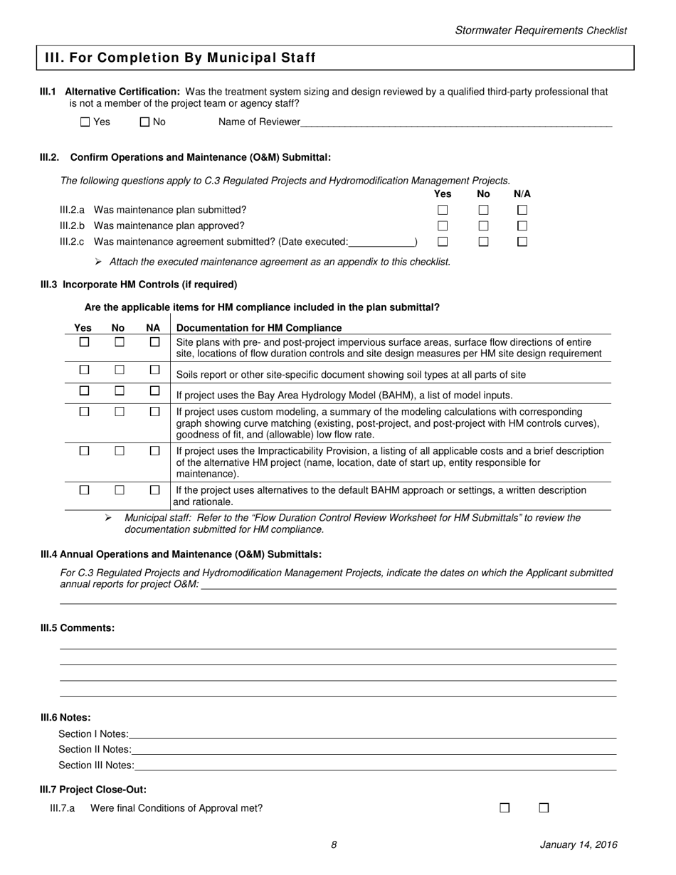 Stormwater Requirements Checklist - C.3 and C.6 Projects - City of Berkeley, California, Page 8