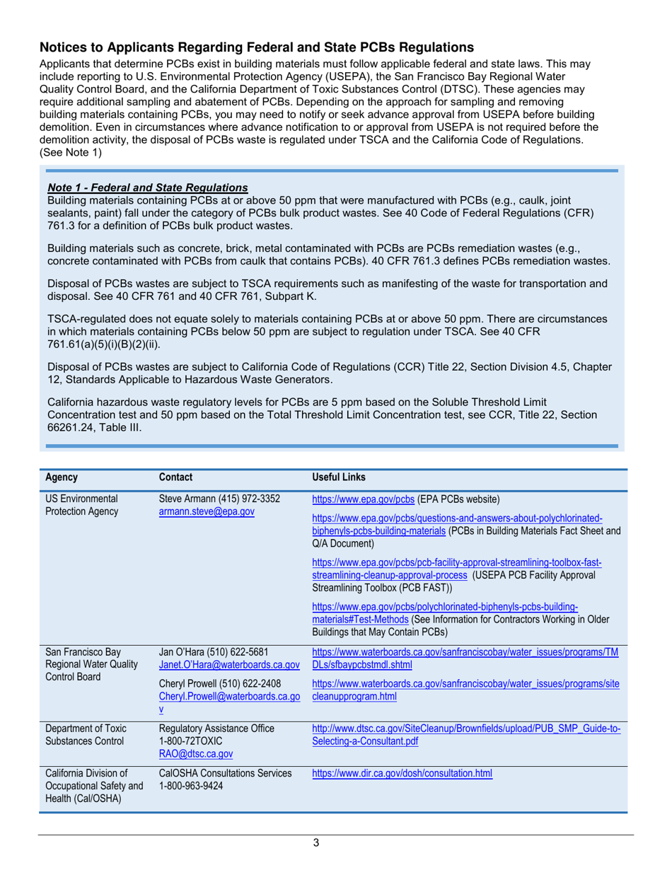 Pcbs Screening Assessment Form - City of San Mateo, California, Page 3