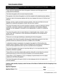 Home Occupation Class II and Iii Questionnaire - City of Berkeley, California, Page 3