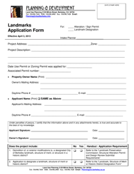 Document preview: Landmarks Application Form - City of Berkeley, California