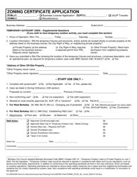 Zoning Certificate Application - City of Berkeley, California, Page 2