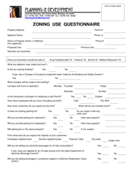 Zoning Use Questionnaire - City of Berkeley, California