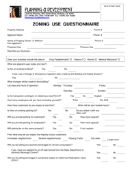 Document preview: Zoning Use Questionnaire - City of Berkeley, California