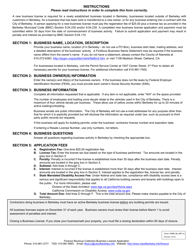 Form FINRC-BL-APP-NC New Business License Application (Without Auto-calculations) - City of Berkeley, California, Page 2