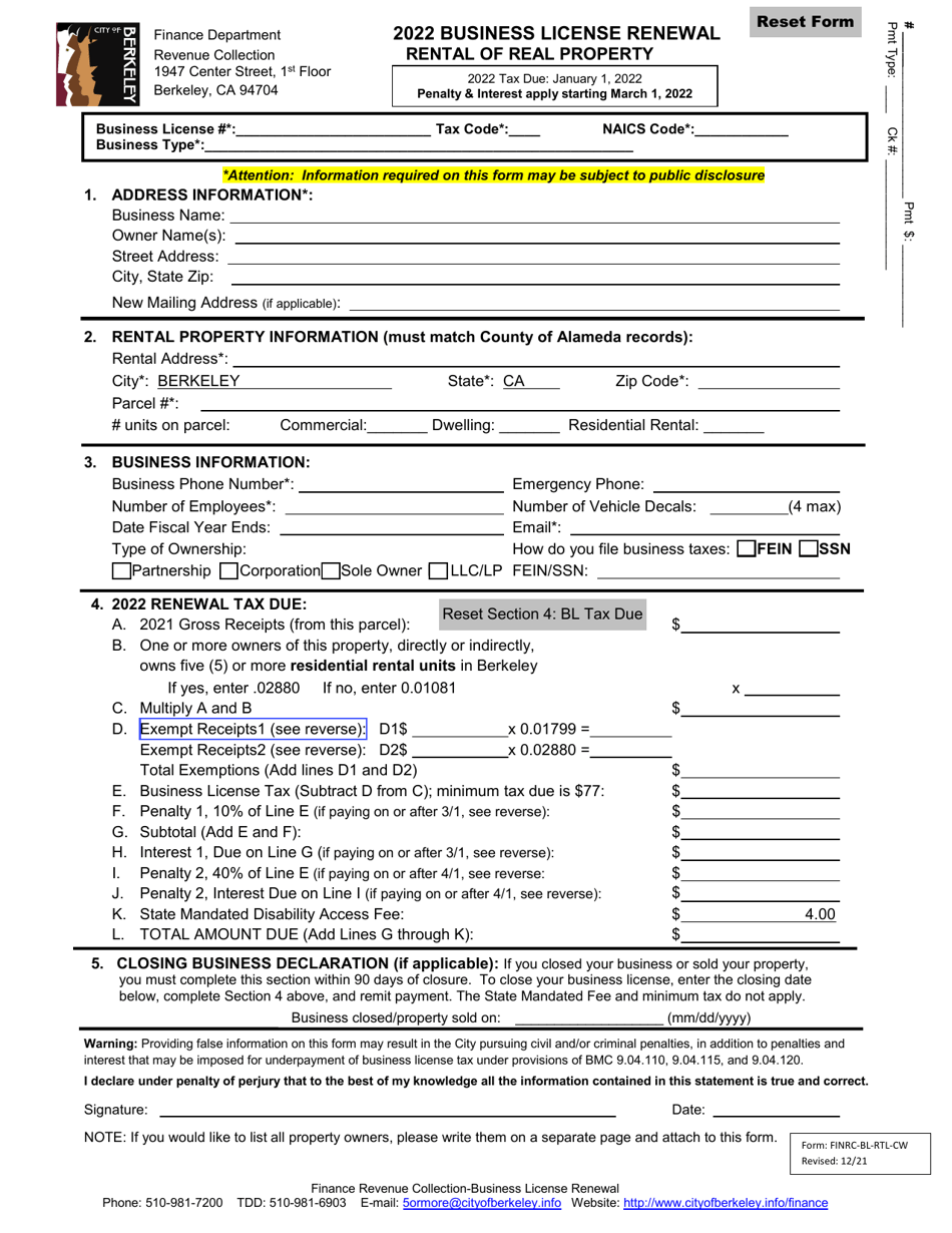Form FINRCBLRTLCW 2022 Fill Out, Sign Online and Download