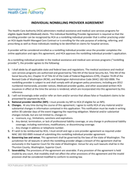 Individual Nonbilling Provider Agreement - Washington