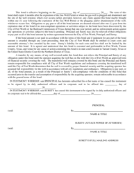 Gas Drilling and Production Bond - City of Fort Worth, Texas, Page 2
