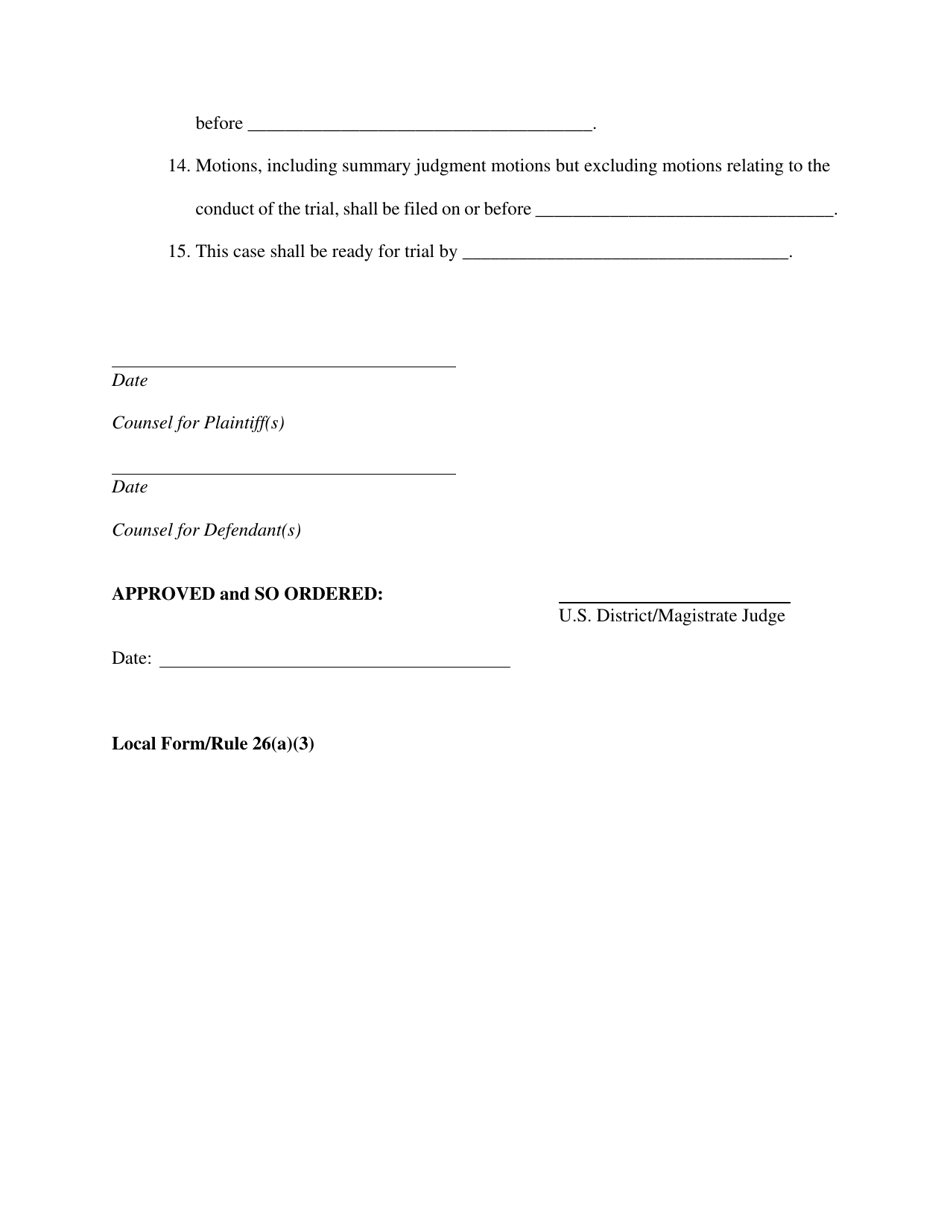Stipulated Discovery Schedule / Order - Vermont, Page 3