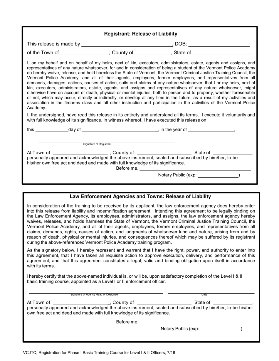 Statement of Completion of Background Investigation for Level I  II Academy - Vermont, Page 2