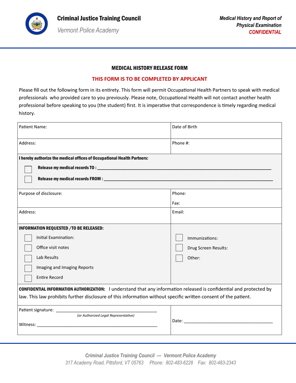 Medical History and Report of Physical Examination - Vermont, Page 18
