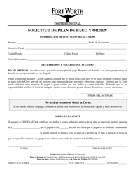 Time Payment Plan Request and Order - City of Fort Worth, Texas (English/Spanish), Page 3