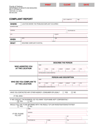 Document preview: Complaint Report - County of Ventura, California