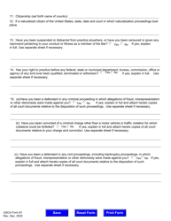 USCA Form 81 &quot;Application for Admission to Practice&quot; - Washington, D.C., Page 3