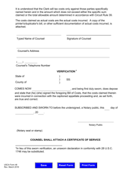 USCA Form 48 Bill of Costs - Washington, D.C., Page 3