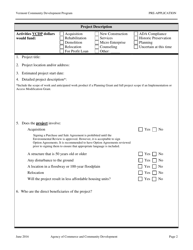 Vcdp Pre-application Form - Vermont, Page 2