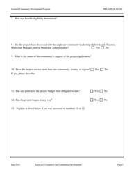 Vcdp Pre-application Form - Vermont, Page 3