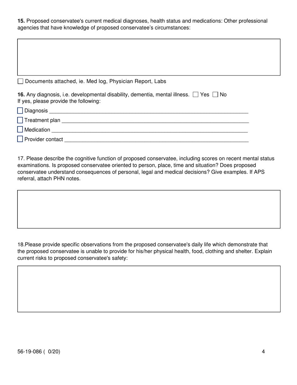 Form 56-19-086 Referral for Probate Conservatorship to the Ventura County Public Guardian - County of Ventura, California, Page 4