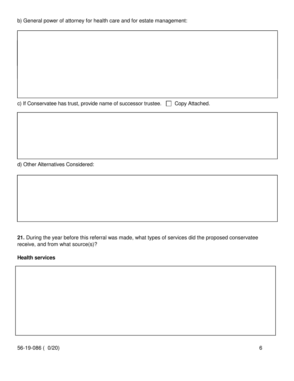 Form 56-19-086 Referral for Probate Conservatorship to the Ventura County Public Guardian - County of Ventura, California, Page 6