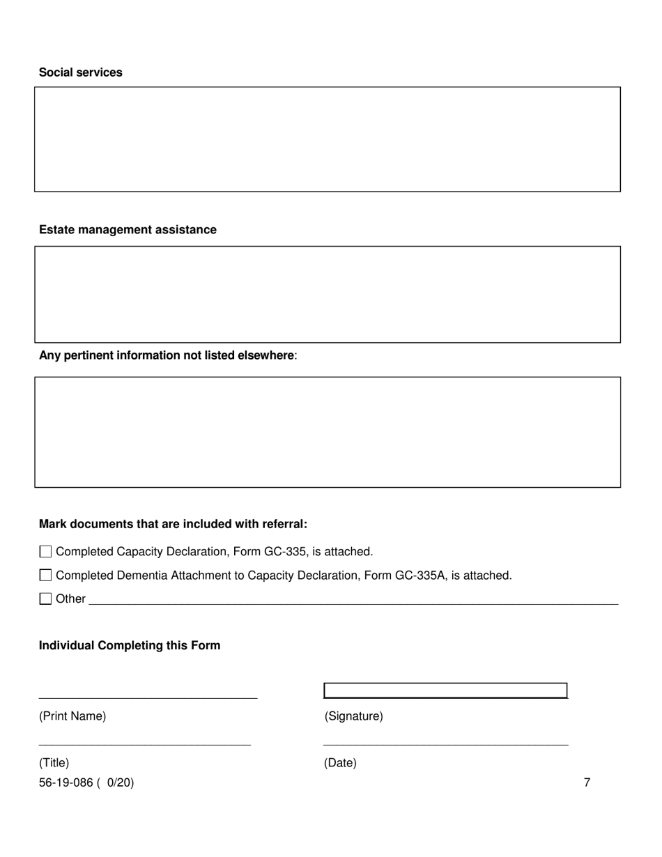 Form 56-19-086 Referral for Probate Conservatorship to the Ventura County Public Guardian - County of Ventura, California, Page 7