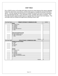 Worksheet for Accessibility Upgrade Requirements for Existing Non-residential Buildings - City of Davis, California, Page 3