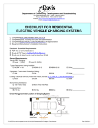 &quot;Checklist for Residential Electric Vehicle Charging Systems&quot; - City of Davis, California