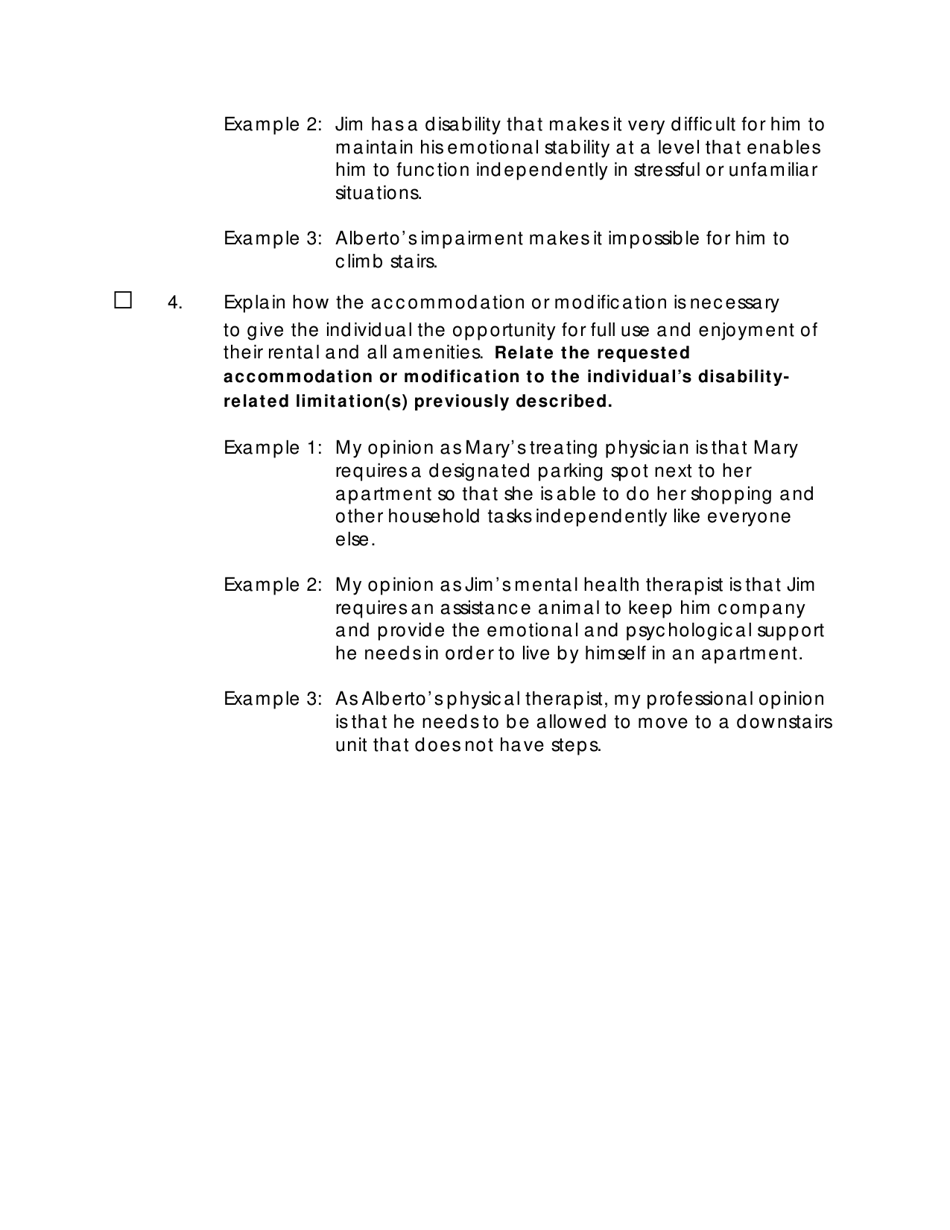 Application for Reasonable Accommodation - City of Fort Worth, Texas, Page 4