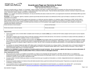 Formulario HCA13-879 Acuerdo Para Pagar Por Servicios De Salud - Washington (Spanish)