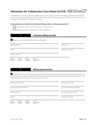 Form HCA13-0017 Attestation for Collaborative Care Model (Cocm) - Washington