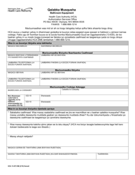 Document preview: Form HCA13-872 Bathroom Equipment - Washington (Somali)